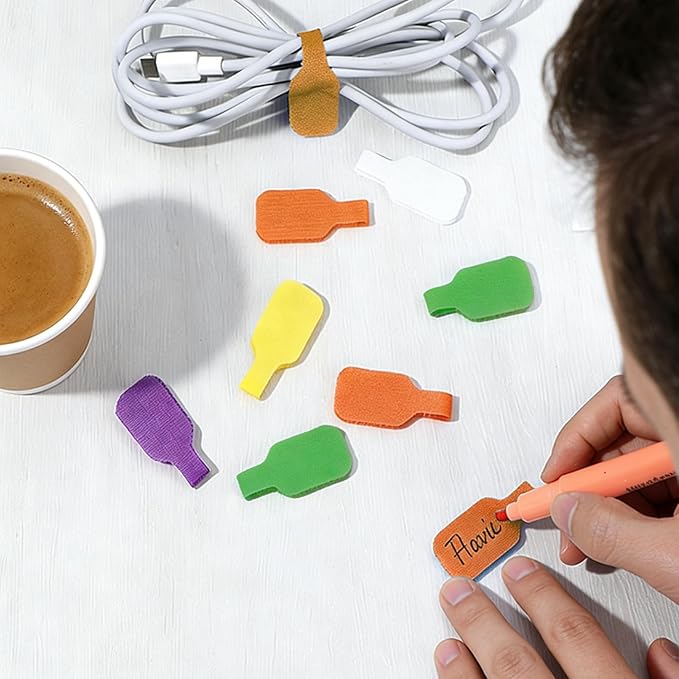 POMELUNE Cable Labels,Multi-Color Write On Cord Label for Cable Management,Organization,Electronics Computers,30 pcs
