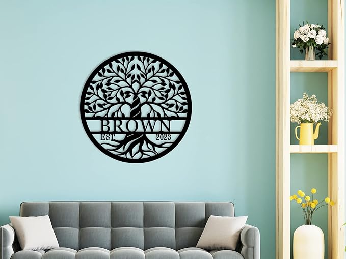 Personalized Tree of Life Metal Wall Sign, Custom Tree of Life Wall Art, Personalized Anniversary Wedding Gifts, Custom Metal Name Sign, Personalized Metal Name Sign Personalized Mothers Day Gift