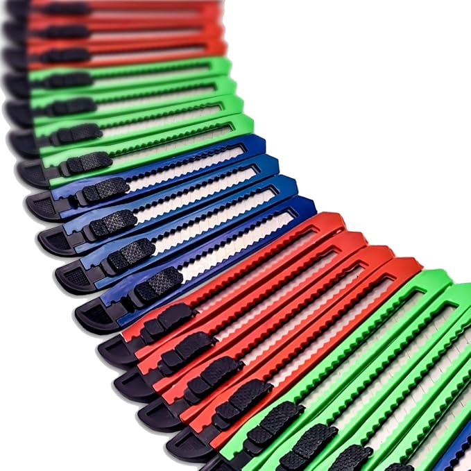Utility Knife Box Cutter Retractable Blade Snap off Razor Knife with Safety lock 5" Wholesale lot (200 Pack)