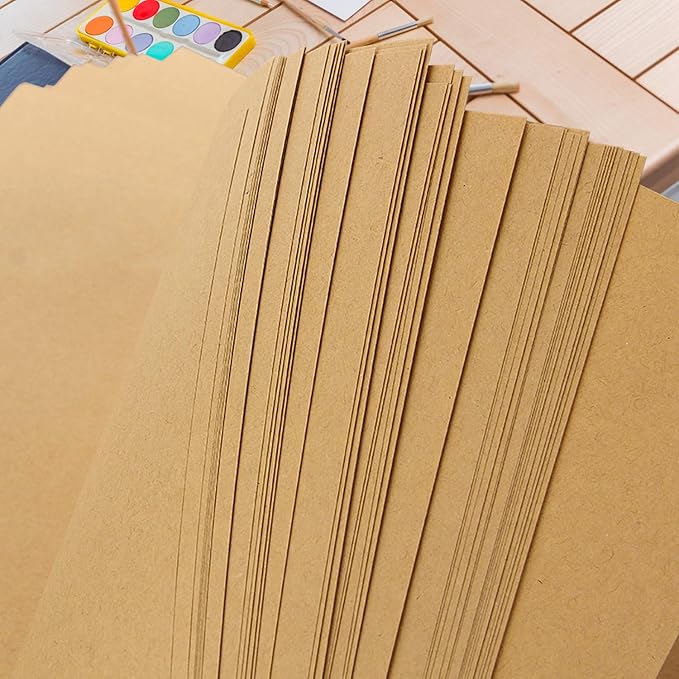 COLOURFUL US 120 Sheets Kraft Paper Letter Sized (8.5x11 inches) 120 GSM (45LB) Brown Stationery Paper - Brown Craft Paper Sheets for Arts Crafts,Office, Laser and Inkjet Printer Compatible