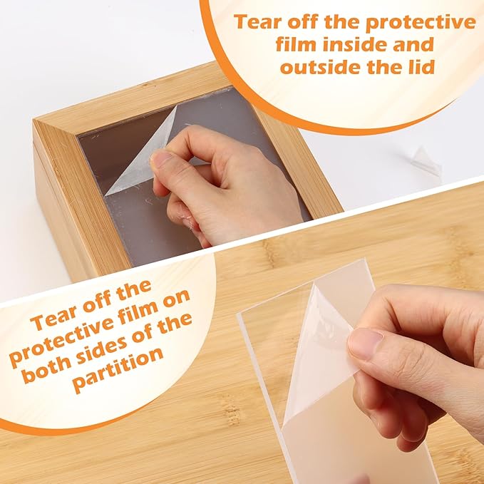 3x5 Index Card Holder with Dividers Bamboo Index Card Organizer Index Card Storage Box 150 Index Flash Cards 25 Index Cards Dividers 2 Letter Smile Stickers for Office Business Home (3 x 5 Inches)