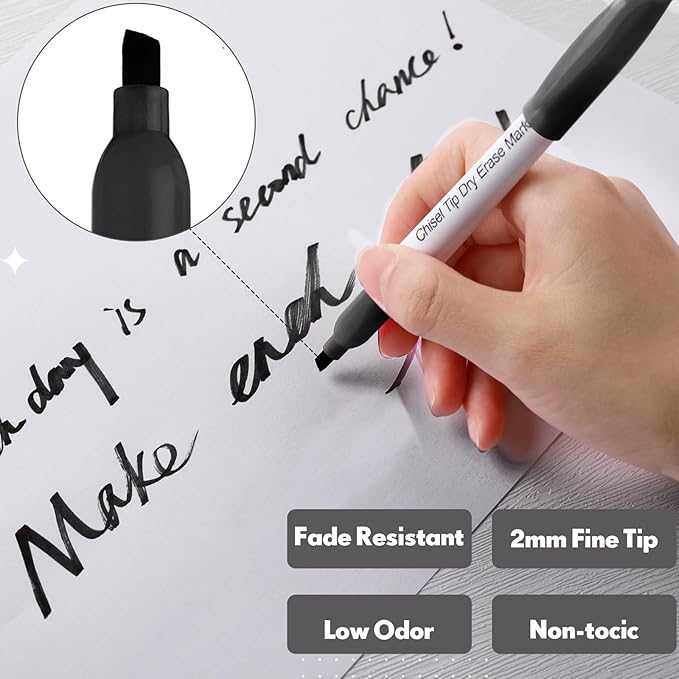 Sepamoon 240 Pack Dry Erase Markers Bulk Chisel Tip Whiteboard Markers Pens Low Odor for Office Home(Black)