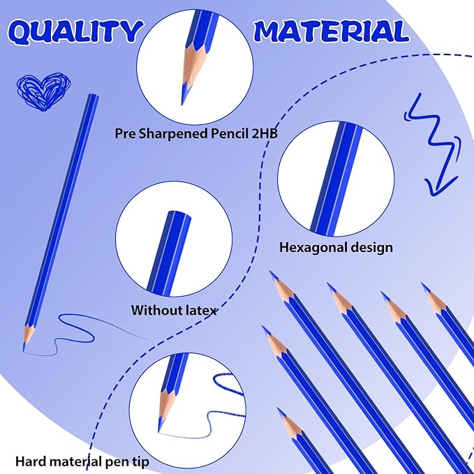 sqzrmdcg 36 PCS Blue Colored Pencils, Pre-sharpened Professional Wooden Art Pencils Set for Artists Painting | Premium Drawing Sketching Supplies(Blue)