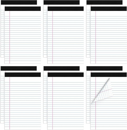 Thboxes 12 Pack Legal Pad 5x8, 360 Sheets Small Note Pad College Ruled Writing Pad Perforated Notepad for School, Office, To-Do Lists Grocery List Shopping List, 30 Sheets White