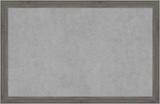 Amanti Art Grey Framed Magnetic Board 23x35 Large Vision Board for use with Magnets, 100% Metal Sheet to Display Items as Office Decor or for Home Organization in mudroom, Kitchen or Kids Room