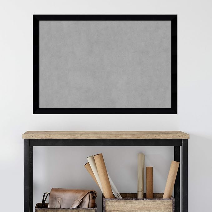 Amanti Art Black Framed Magnetic Board 27x39 Large Vision Board for use with Magnets, 100% Metal Sheet to Display Items as Office Decor or for Home Organization in mudroom, Kitchen or Kids Room