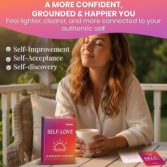 QUOKKA Self-Love: 52 Journaling Flashcards for Reflection, Self-Discovery, and Mindful Growth | Guided Prompts for Gratitude, Self-Acceptance, and Personal Empowerment | Gift for Women and Men