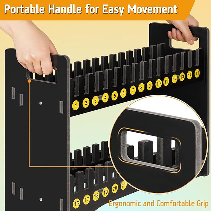 Ozzptuu Cell Phone Holder Classroom Cell Phone Storage 2-Tier Multiple Cell Phone Stand Rack with 1-30 Number Stickers PVC Board Mobile Phone Holder Desktop Organizer for Classroom (Black, 30 Slots)