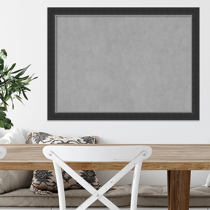 Amanti Art Black Framed Magnetic Board 23x31 Medium Vision Board for use with Magnets, 100% Metal Sheet to Display Items as Office Decor or for Home Organization in mudroom, Kitchen or Kids Room