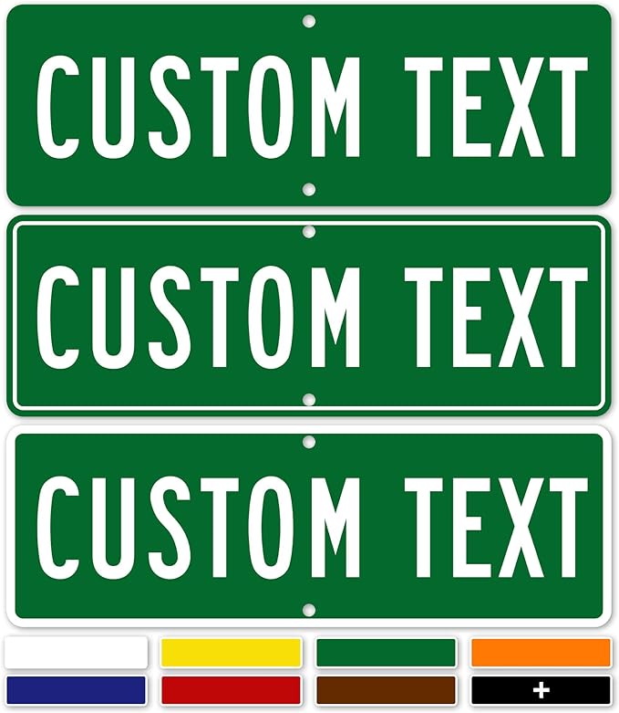 Custom Street Sign, Road Sign, Address Sign, 8 Colors, Reflective Option, Mounting Options, 6x18 Inch, Thick Rust-Free AlumaBond, USA Made by My Sign Center, (Classic)…