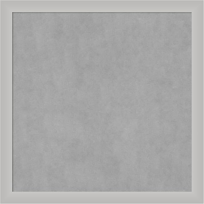 Amanti Art Silver Framed Magnetic Board 27x27 Medium Vision Board for use with Magnets, 100% Metal Sheet to Display Items as Office Decor or for Home Organization in mudroom, Kitchen or Kids Room