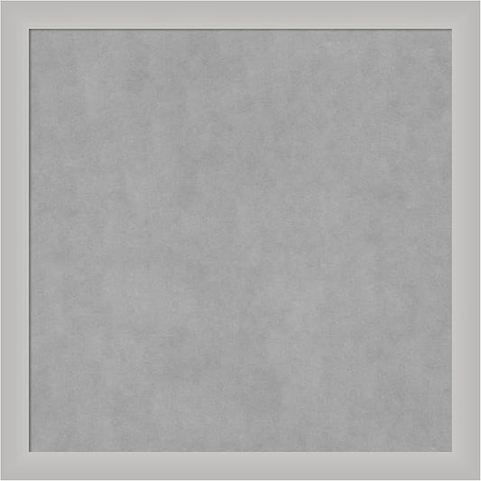 Amanti Art Silver Framed Magnetic Board 27x27 Medium Vision Board for use with Magnets, 100% Metal Sheet to Display Items as Office Decor or for Home Organization in mudroom, Kitchen or Kids Room