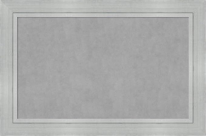 Amanti Art Silver Framed Magnetic Board 31x47 Large Vision Board for use with Magnets, 100% Metal Sheet to Display Items as Office Decor or for Home Organization in mudroom, Kitchen or Kids Room
