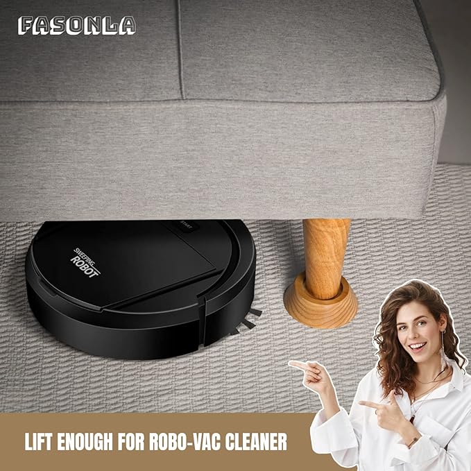 Bed Risers, Furniture Risers (Set of 8-Height 1") Can be Adjusted to 2'' 3''or 4'', Lifts Furniture Risers, Solid Natural Wood Risers, Non-Slip Recessed Hole (Natural Wood Color)