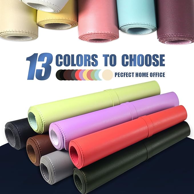 Sweet Pink Leather Desk Pad, 47.2'' x 23.6'', Suede Base Sewing Desk Blotter, Non-Slip Office Mat, Waterproof Writing Pad for Home and Office