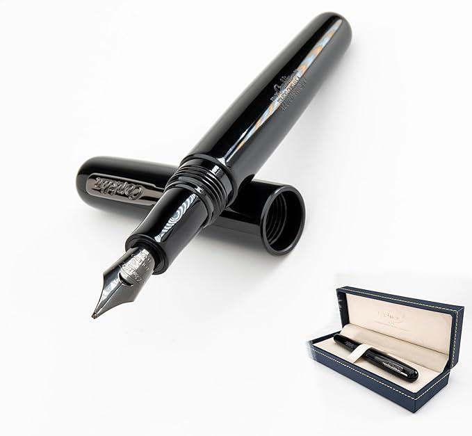 Conklin All American Fountain Pen in Black – Omniflex Nib, Flexible Design & Premium Craftsmanship – Ideal Gift for Pen Enthusiasts & Collectors