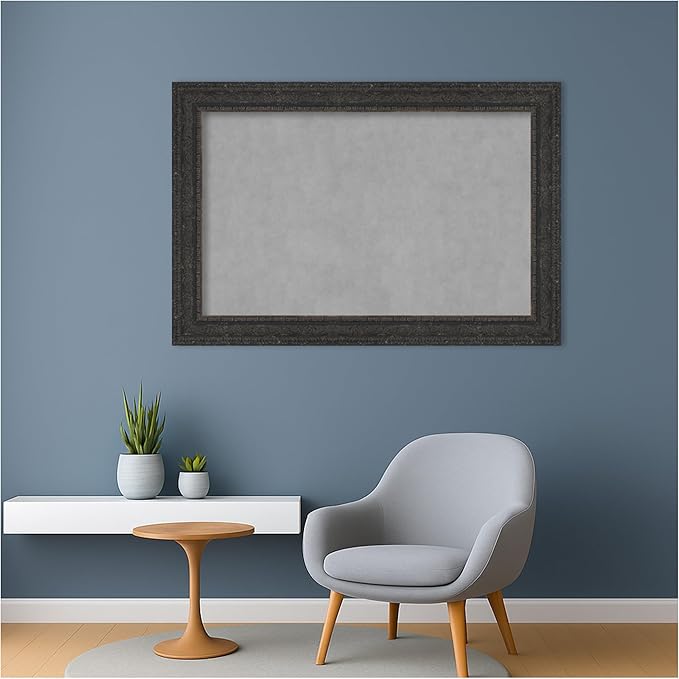 Amanti Art Black Framed Magnetic Board 25x37 Large Vision Board for use with Magnets, 100% Metal Sheet to Display Items as Office Decor or for Home Organization in mudroom, Kitchen or Kids Room