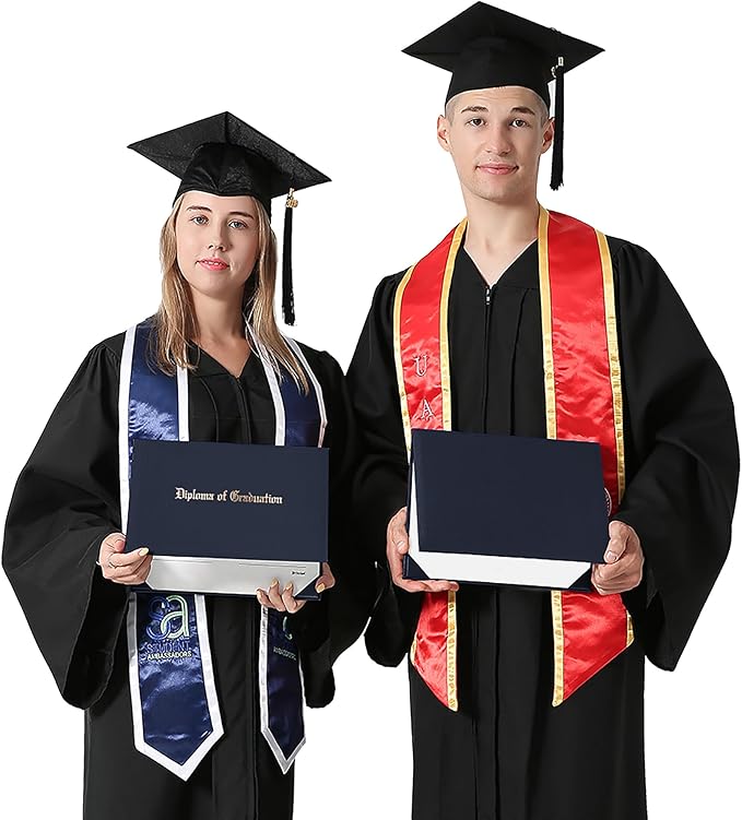 GraduationMall 8.5"x11" Smooth Padded Diploma Cover Certificate Holder Darkblue,2-Packs