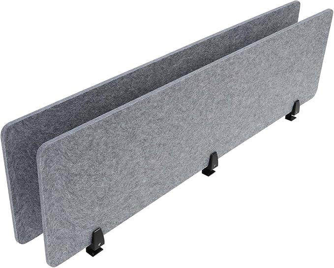 Desk Divider Mounted Privacy Panel, 2Pcs Privacy Panels for Classrooms, Libraries, Business Counters (Grey, 60 x 16 in)