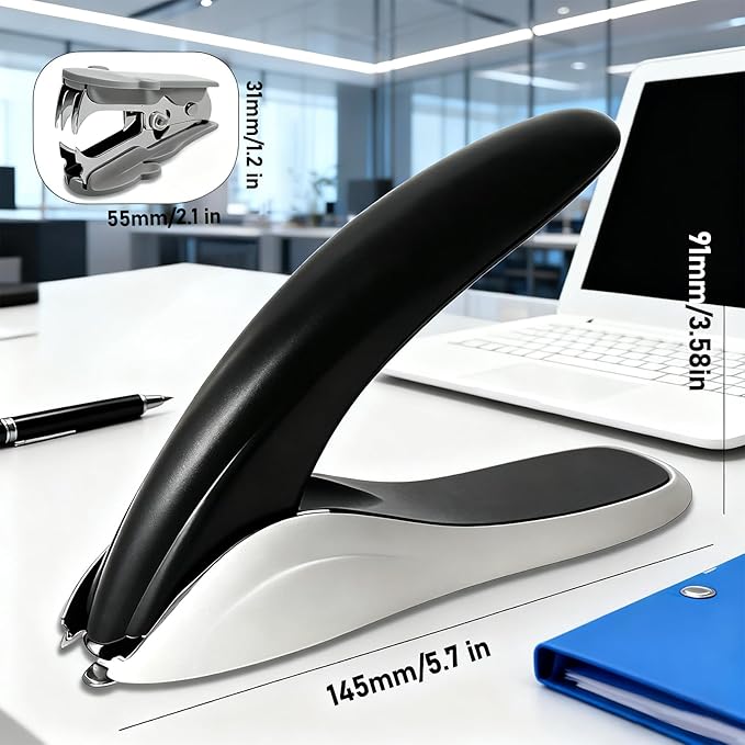 Aterflym Professional Staple Remover & Puller – Staple Remover Without Tearing, Heavy Duty Stapler Remover Tool, White & Black, 2 Pack for Office/Desk/Classroom