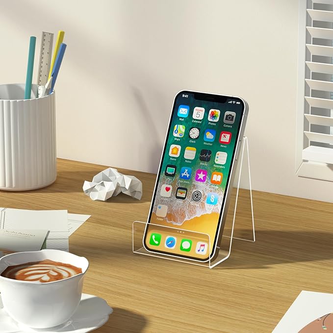 Aredpoook 6 Pack Acrylic Book Stand, Clear Easel Stand for Display, Book Display Holder, Display Stand for Album, CD, Magazine, Postcard, Picture, Plate, Artworks, Phone, Tablet