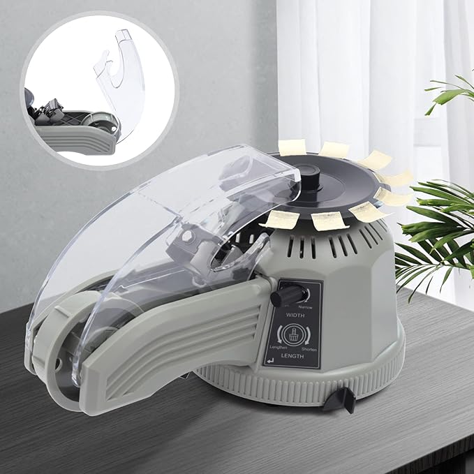 Automatic Tape Dispenser,Electric Ribbon Cutting Machine, Tape Cutter Adjustable Length & Width,0.24-2.36 in,Cutting Various Tapes for Office Warehouse Use