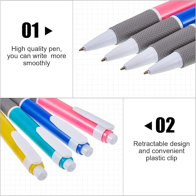 Henoyso 200 Count Retractable Ballpoint Pens Bulk 0.7 mm Black Ink Click Pens Back to School Pens Supplies for Teens Office Students Gifting for Back to School