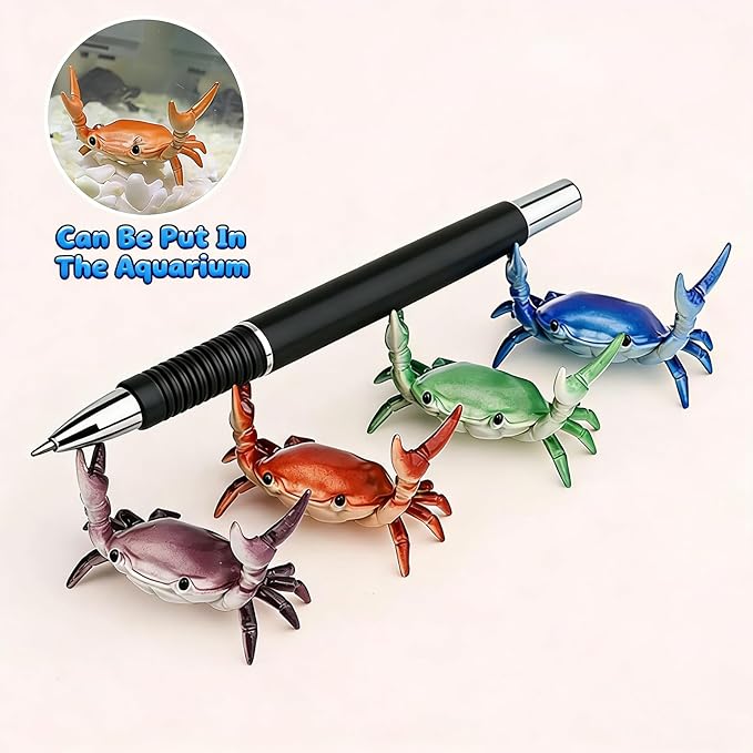Desk Crab Pen Holder, Cute Weightlifting Crab Pencil Holder for Desk, Funny & Creative Desktop Organizer for Office, Home, School Supplies (Red+Red)