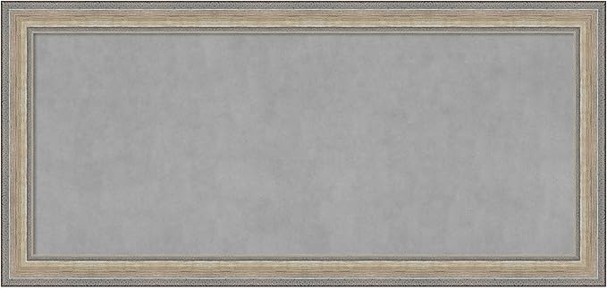 Amanti Art Silver Framed Magnetic Board 25x53 Oversize Vision Board for use with Magnets, 100% Metal Sheet to Display Items as Office Decor or for Home Organization in mudroom, Kitchen or Kids Room
