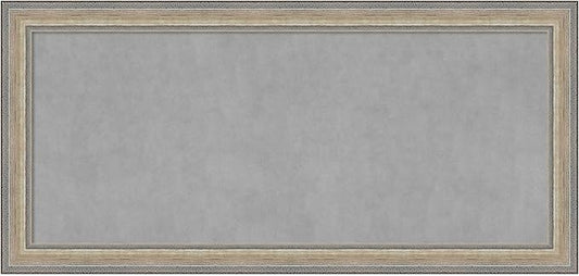 Amanti Art Silver Framed Magnetic Board 25x53 Oversize Vision Board for use with Magnets, 100% Metal Sheet to Display Items as Office Decor or for Home Organization in mudroom, Kitchen or Kids Room