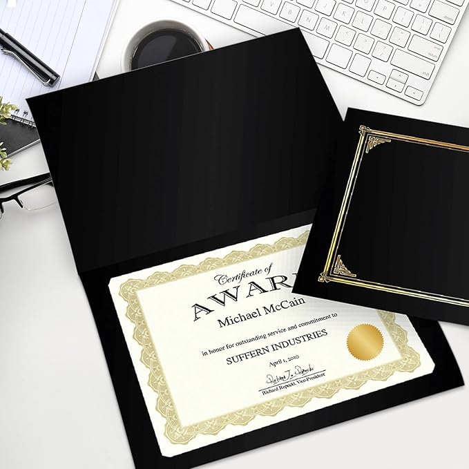 Geographics Optima Gold Blank Award Certificate Paper with Gold Foil Seals, 8.5 x 11, Seal 1.75" (Pack of 200)