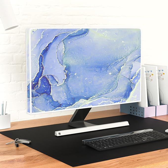 Baocicco Modern Violet Marble Waterproof TV Cover Anti-Static Dustproof Protective Cover for LCD/LED/HD 80 Inch Decorative Monitor Accessories Covers for Television LED LCD OLED TVs Screen