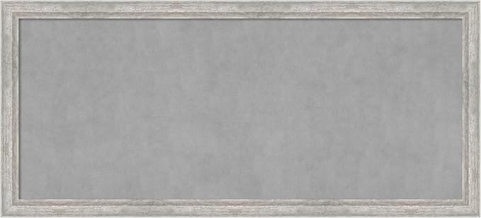 Amanti Art Silver Framed Magnetic Board 23x51 Oversize Vision Board for use with Magnets, 100% Metal Sheet to Display Items as Office Decor or for Home Organization in mudroom, Kitchen or Kids Room