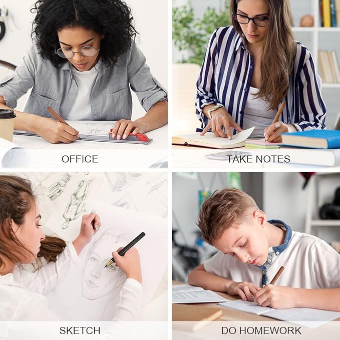 HOTUT Inkless Pencil - 4pcs Everlasting Wooden Infinity Pencil, Wood-Cased Graphite Reusable for Writing Drawing, Students Home Office School Supplies