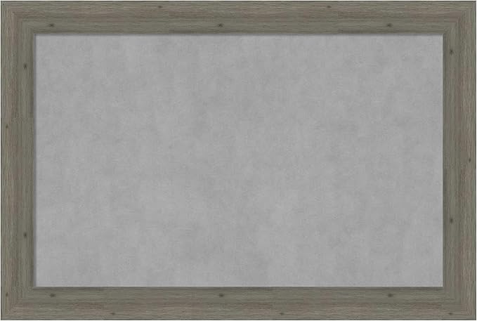 Amanti Art Grey Framed Magnetic Board 25x37 Large Vision Board for use with Magnets, 100% Metal Sheet to Display Items as Office Decor or for Home Organization in mudroom, Kitchen or Kids Room