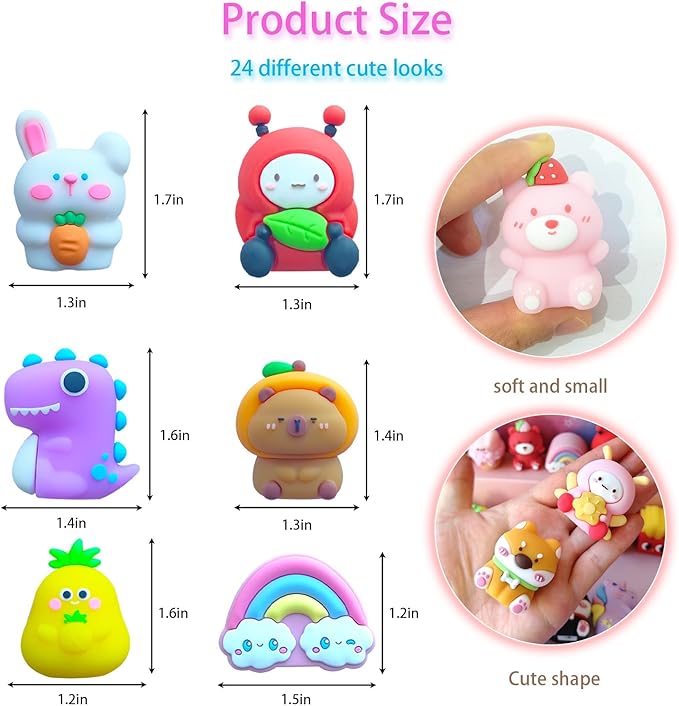 24 pcs Cute Pencil Sharpener for Kids Fun Pencil Sharpener Bulk Kawaii Manual Pencil Sharpeners Kids Pencil Sharpeners for Back to School School Supplies Class Rewards.