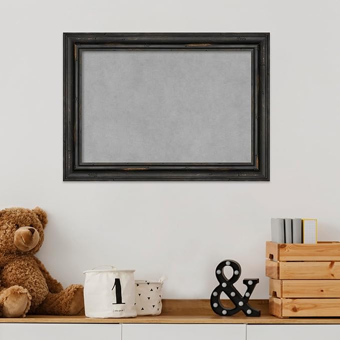 Amanti Art Black Framed Magnetic Board 15x21 Small Vision Board for use with Magnets, 100% Metal Sheet to Display Items as Office Decor or for Home Organization in mudroom, Kitchen or Kids Room
