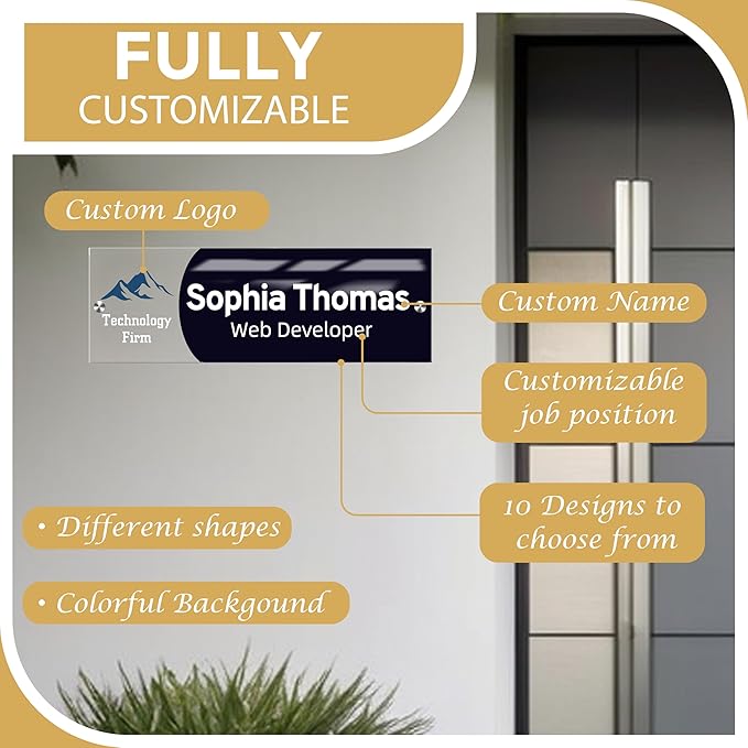 Personalized Office Wall Name Plate Sign Custom Door Name Plate Office Gifts Executive Sign Wall Plate Business Sign