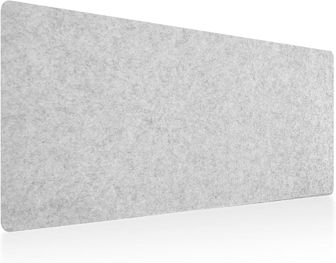 DAWNTREES Large Felt Desk Mat, 40''x16'' Full Felt Mouse Pad,Office Computer Desk Mat for Keyboard,100X40cm Desk Pad Protector (Light Grey)