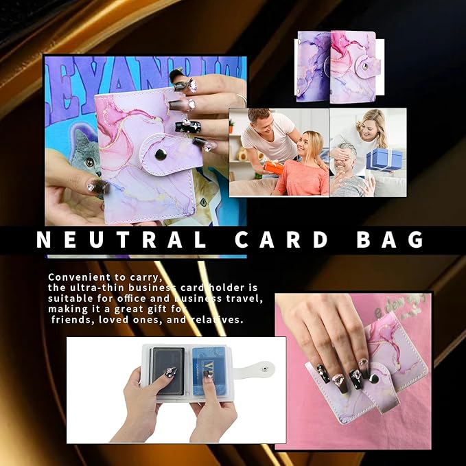 PRIVILLA 2 Pcs Credit Card Holder and business card holder，Sd Card Holder Each Has 26 Card Organizers, 2024 New Credit Card Holders book for Men and Women.