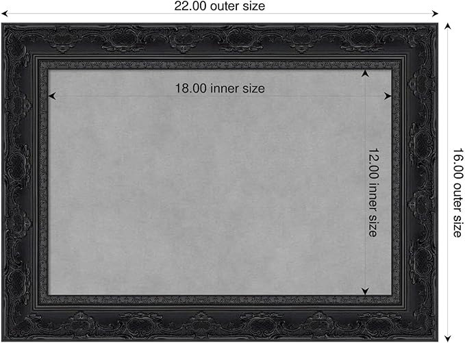Amanti Art Black Framed Magnetic Board 16x22 Small Vision Board for use with Magnets, 100% Metal Sheet to Display Items as Office Decor or for Home Organization in mudroom, Kitchen or Kids Room
