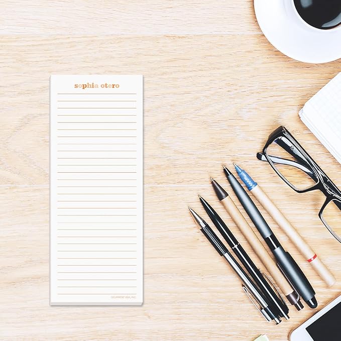 Current Personalized Tangerine Color Wash Lined Shopping List Pads -Set of 3, Lined, 50-sheet pads, Choose Color, Add Your Name, Personalized Stationery, Housewarming Gift