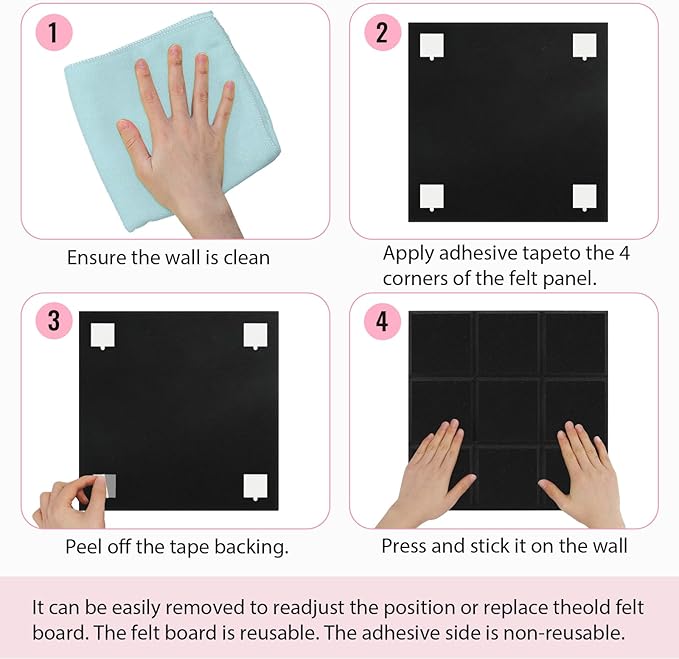 Smarpau Cork Board 48"X36", 12 Pack Nine-Grid Felt Bulletin Boards, Small Pin Board with Removable Adhesive Tabs Pushpins, Cork Wall Tiles for Office Home Classroom Decor -Deep Camel