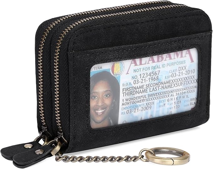 GOIACII Small Genuine Leather Wallet for Women, RFID Blocking Credit Card Holder Wallet