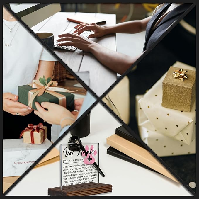 Vet Nurse Gifts, Thank You Appreciation Gifts for Veterinary Nurses Week Graduation Birthday Christmas Animal Clinic Staff Pet Care Office Desk Decor Decorative Signs Plaque PA019