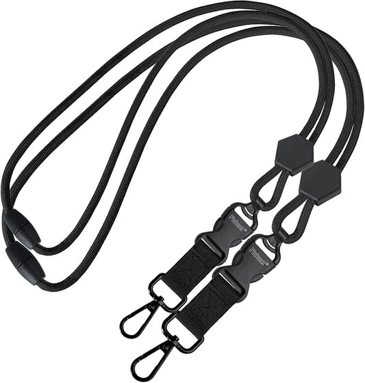 Fishent 2 Pack Breakaway Neck Lanyards for ID Badges, Adjustable Sturdy Round Cord Heavy Duty Key Lanyard with Detachable Buckle for Men Women Car Keys Card Holder
