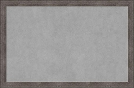 Amanti Art Grey Framed Magnetic Board 23x35 Large Vision Board for use with Magnets, 100% Metal Sheet to Display Items as Office Decor or for Home Organization in mudroom, Kitchen or Kids Room