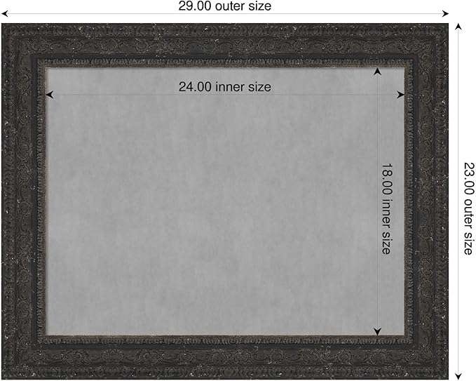 Amanti Art Black Framed Magnetic Board 23x29 Medium Vision Board for use with Magnets, 100% Metal Sheet to Display Items as Office Decor or for Home Organization in mudroom, Kitchen or Kids Room