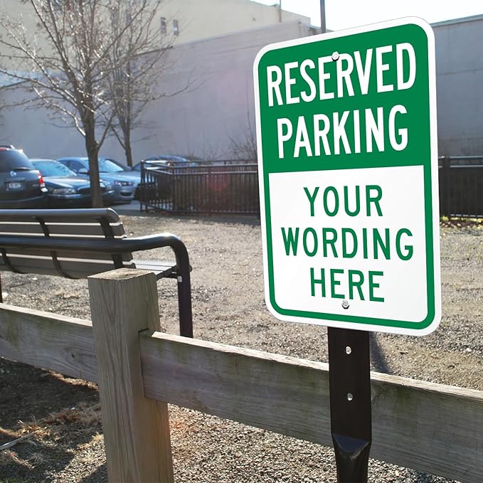 SmartSign "Reserved Parking, Your Text" Custom Sign | 12" x 18" Aluminum, Made in USA