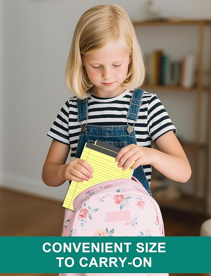 Legal Pads 5x8 Inch 12 Pack Yellow Note Pads 5x8 College Ruled Notepad,Small Notepads 5x8 Inch Small Yellow Legal Pads Notes Paper Tear off Notepad 5 x 8 In 30 Sheets per Writing Pad for School Office